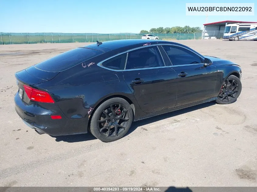 2013 Audi A7 3.0T Premium VIN: WAU2GBFC8DN022092 Lot: 40394283