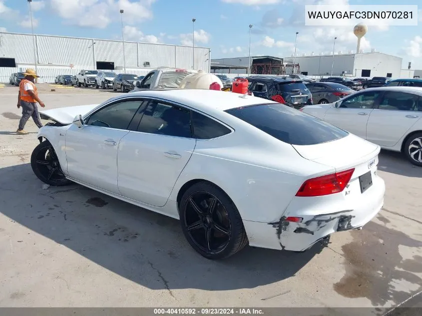 2013 Audi A7 3.0T Premium VIN: WAUYGAFC3DN070281 Lot: 40410592