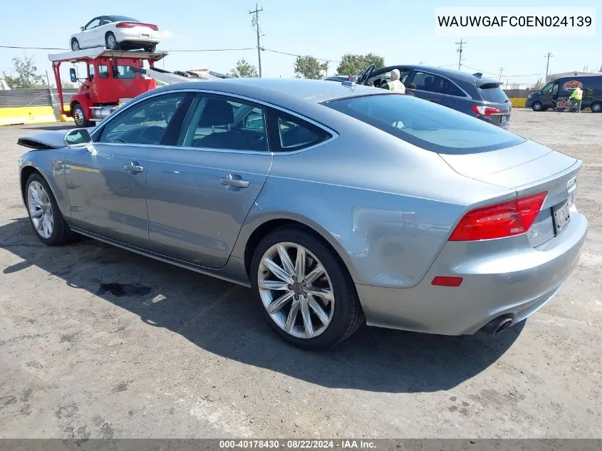 2014 Audi A7 3.0T Premium Plus VIN: WAUWGAFC0EN024139 Lot: 40178430