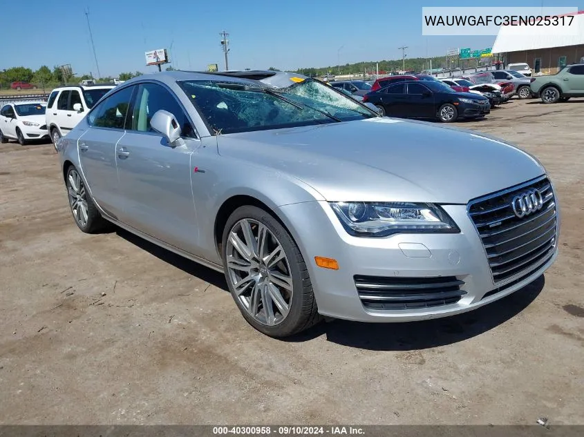 2014 Audi A7 3.0T Premium Plus VIN: WAUWGAFC3EN025317 Lot: 40300958