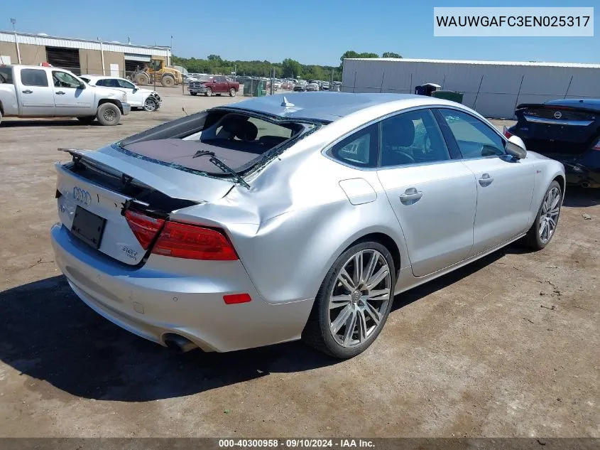 2014 Audi A7 3.0T Premium Plus VIN: WAUWGAFC3EN025317 Lot: 40300958