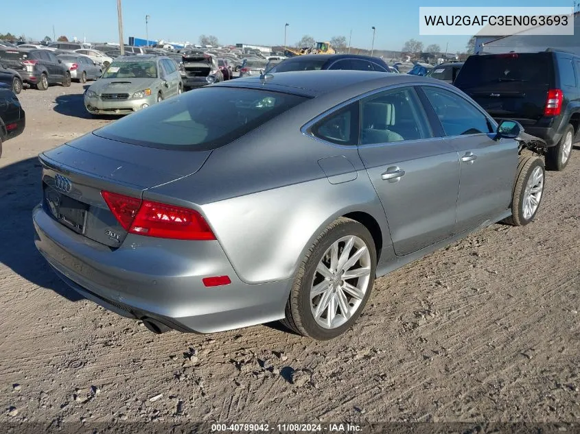 2014 Audi A7 3.0T Premium Plus VIN: WAU2GAFC3EN063693 Lot: 40789042