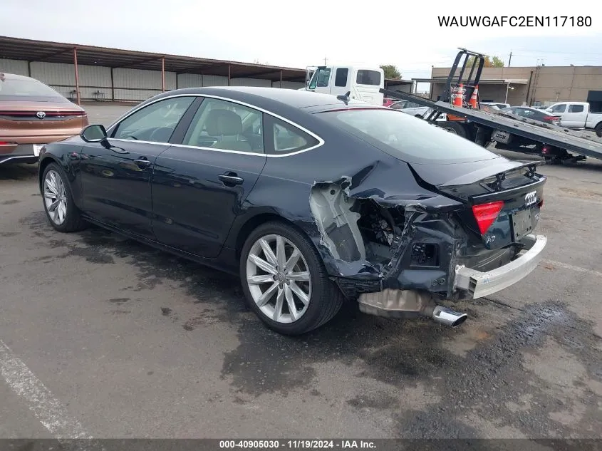 2014 Audi A7 3.0T Premium Plus VIN: WAUWGAFC2EN117180 Lot: 40905030