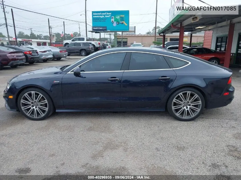 2015 Audi A7 3.0T Premium Plus VIN: WAU2GAFC1FN017085 Lot: 40296935