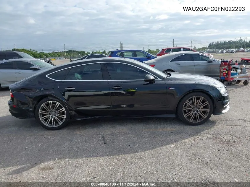 2015 Audi A7 3.0T Premium Plus VIN: WAU2GAFC0FN022293 Lot: 40846108