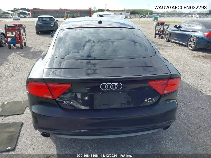 2015 Audi A7 3.0T Premium Plus VIN: WAU2GAFC0FN022293 Lot: 40846108