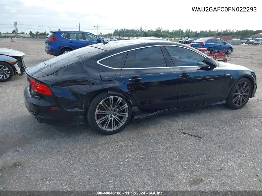 2015 Audi A7 3.0T Premium Plus VIN: WAU2GAFC0FN022293 Lot: 40846108