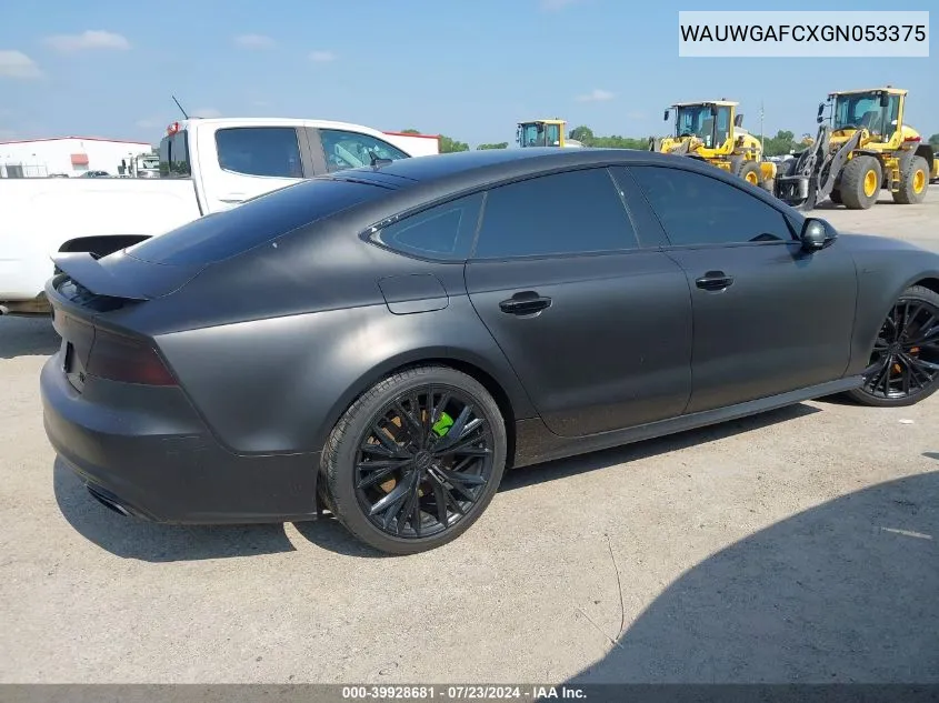 2016 Audi A7 3.0T Premium Plus VIN: WAUWGAFCXGN053375 Lot: 39928681