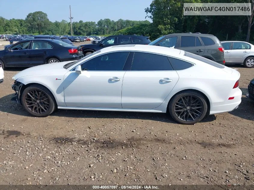 WAUWGAFC4GN017486 2016 Audi A7 3.0T Premium Plus