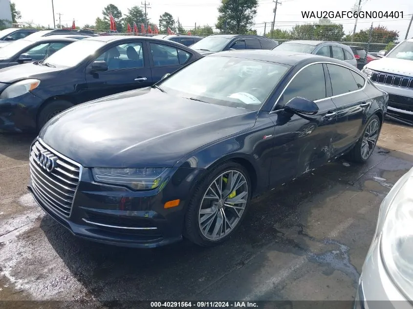 2016 Audi A7 3.0T Premium Plus VIN: WAU2GAFC6GN004401 Lot: 40291564