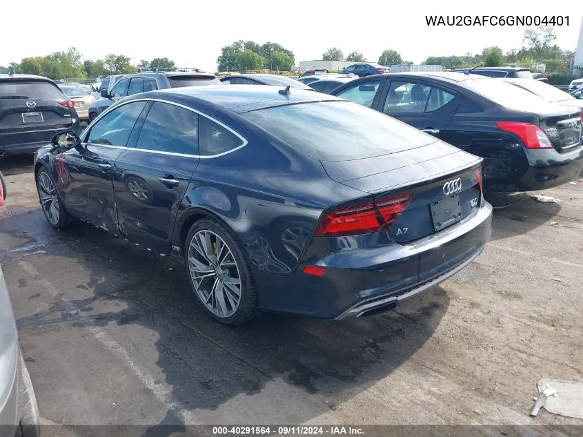 2016 Audi A7 3.0T Premium Plus VIN: WAU2GAFC6GN004401 Lot: 40291564