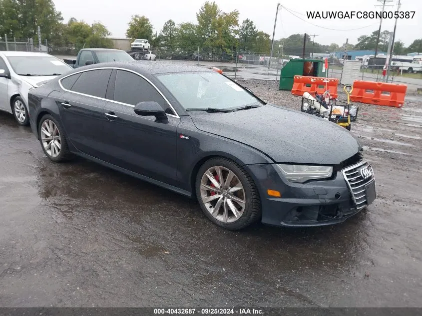 2016 Audi A7 3.0T Premium Plus VIN: WAUWGAFC8GN005387 Lot: 40432687