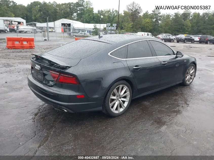 WAUWGAFC8GN005387 2016 Audi A7 3.0T Premium Plus