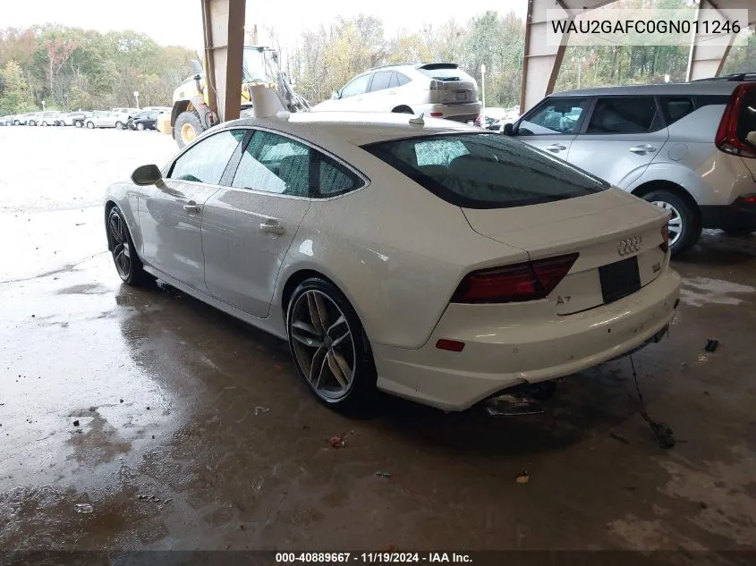 2016 Audi A7 3.0T Premium Plus VIN: WAU2GAFC0GN011246 Lot: 40889667