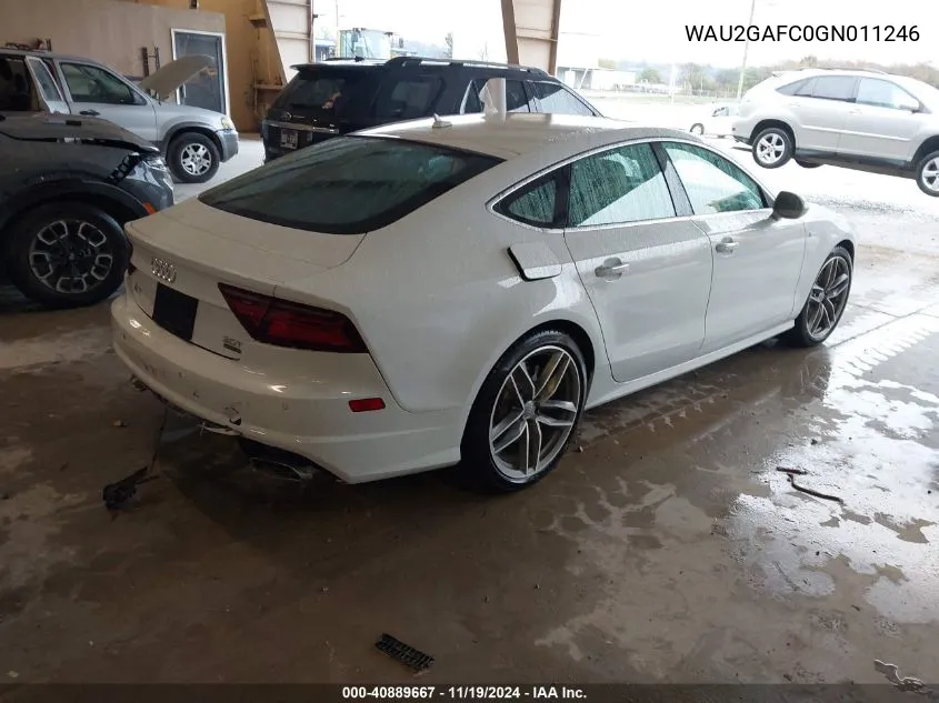 2016 Audi A7 3.0T Premium Plus VIN: WAU2GAFC0GN011246 Lot: 40889667