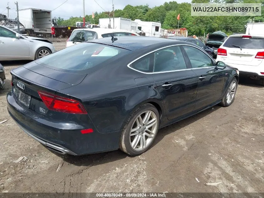 2017 Audi A7 3.0T Premium Plus VIN: WAU22AFC3HN089715 Lot: 40070349