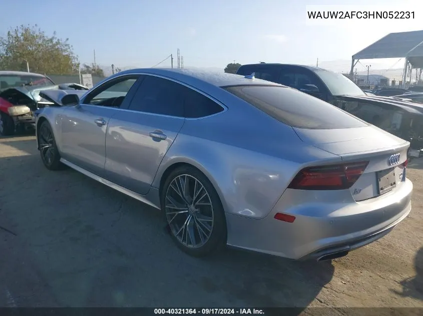 2017 Audi A7 3.0T Premium Plus VIN: WAUW2AFC3HN052231 Lot: 40321364