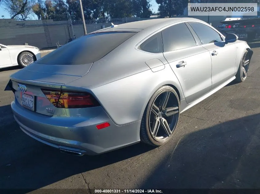 2018 Audi A7 3.0T Premium Plus VIN: WAU23AFC4JN002598 Lot: 40801331