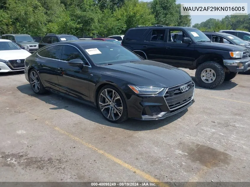 2019 Audi A7 55 Premium VIN: WAUV2AF29KN016005 Lot: 40095249