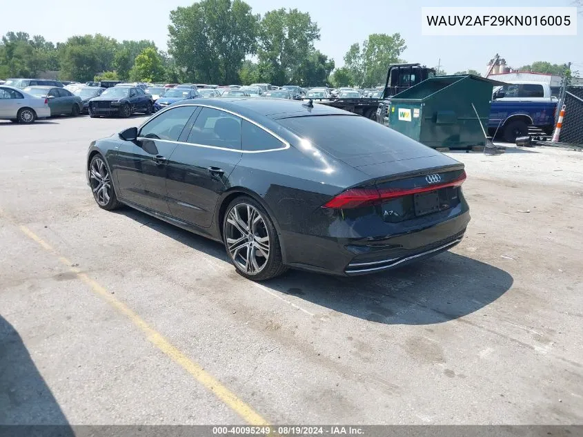 2019 Audi A7 55 Premium VIN: WAUV2AF29KN016005 Lot: 40095249