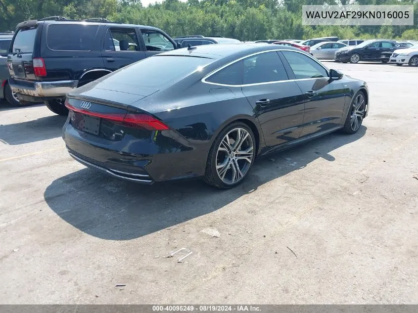 2019 Audi A7 55 Premium VIN: WAUV2AF29KN016005 Lot: 40095249