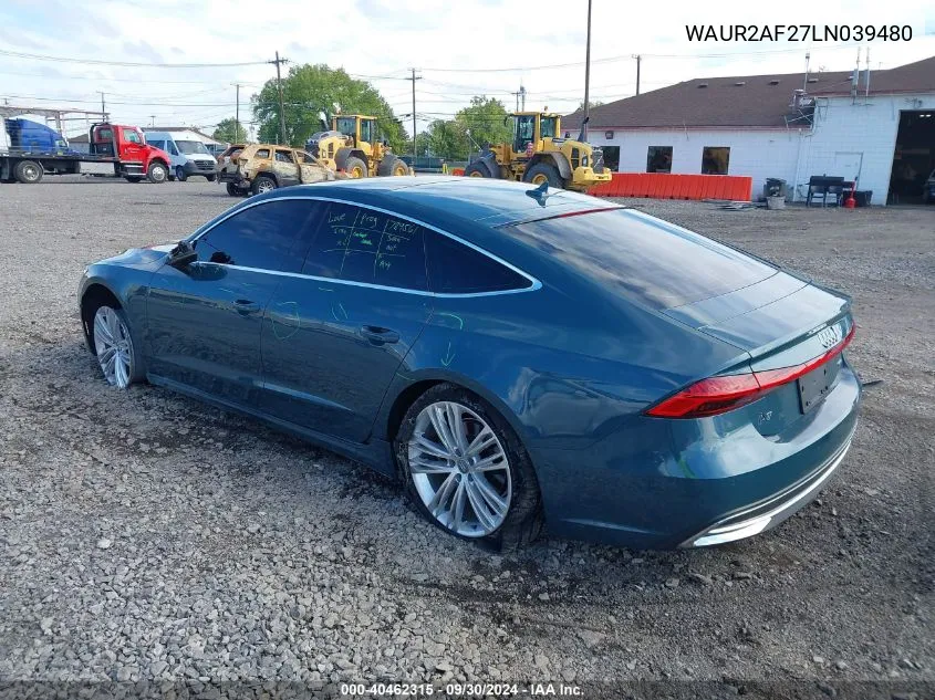 2020 Audi A7 Sportback Premium Plus 55 Tfsi Quattro S Tronic VIN: WAUR2AF27LN039480 Lot: 40462315