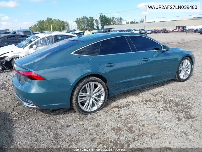 2020 Audi A7 Sportback Premium Plus 55 Tfsi Quattro S Tronic VIN: WAUR2AF27LN039480 Lot: 40462315