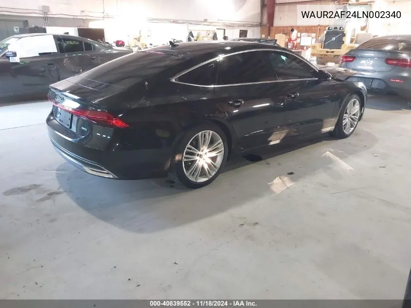 2020 Audi A7 Sportback Premium Plus 55 Tfsi Quattro S Tronic VIN: WAUR2AF24LN002340 Lot: 40839552