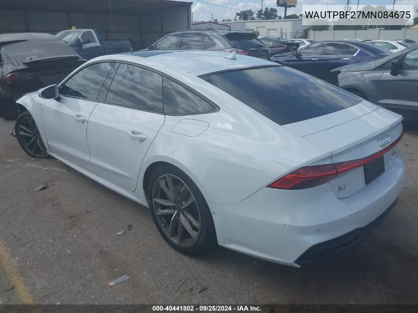 2021 Audi A7 Sportback Premium Plus 55 Tfsi E Quattro S Tronic VIN: WAUTPBF27MN084675 Lot: 40441802