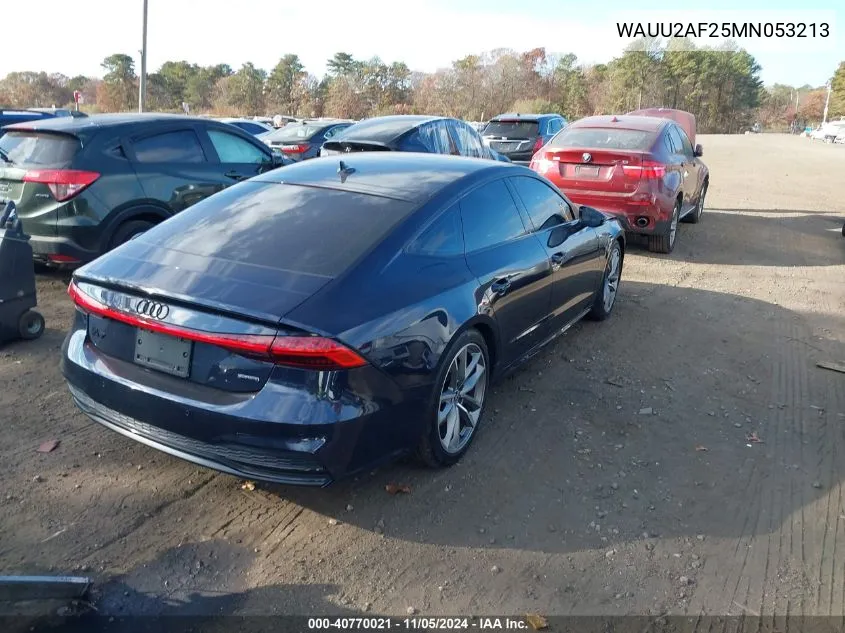 2021 Audi A7 Sportback Premium Plus 55 Tfsi Quattro S Tronic VIN: WAUU2AF25MN053213 Lot: 40770021