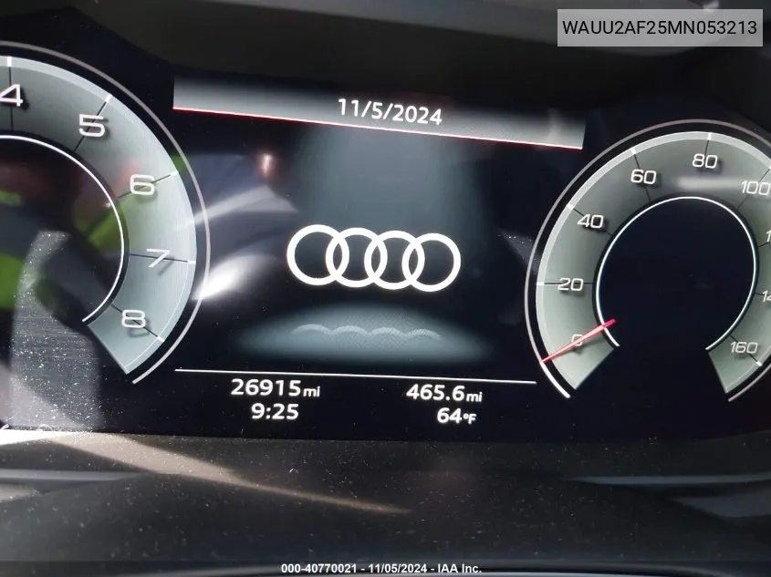 2021 Audi A7 Sportback Premium Plus 55 Tfsi Quattro S Tronic VIN: WAUU2AF25MN053213 Lot: 40770021