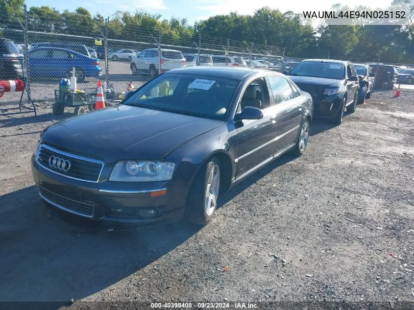 WAUML44E94N025152 2004 Audi A8 L Quattro