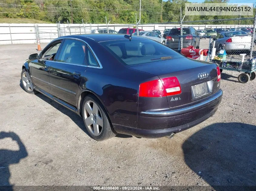 WAUML44E94N025152 2004 Audi A8 L Quattro