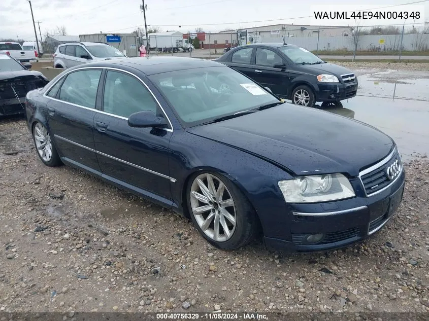 2004 Audi A8 L 4.2 VIN: WAUML44E94N004348 Lot: 40756329