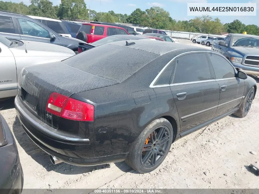 WAUML44E25N016830 2005 Audi A8 L L 4.2 (A6)