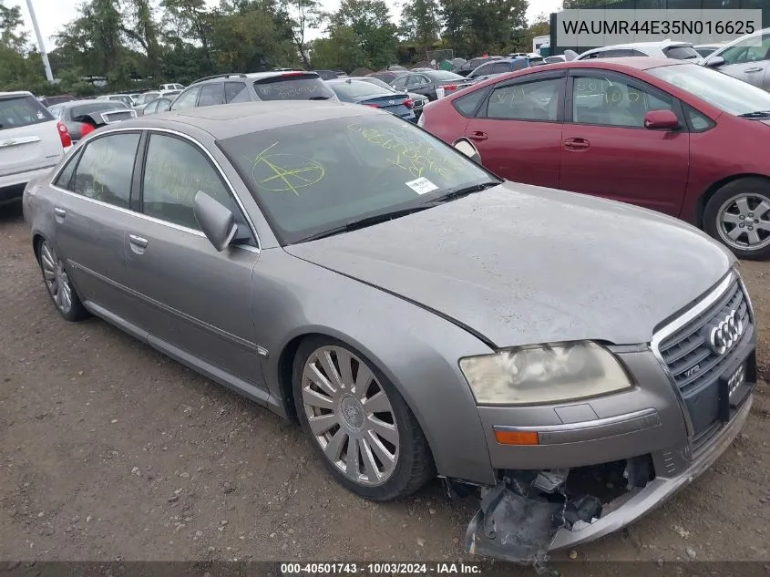 2005 Audi A8 W12 VIN: WAUMR44E35N016625 Lot: 40501743