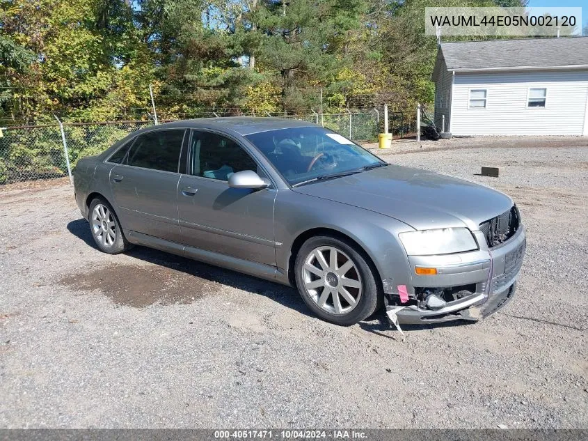 2005 Audi A8 L 4.2 VIN: WAUML44E05N002120 Lot: 40517471