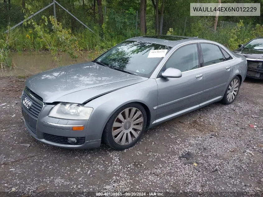 2006 Audi A8 4.2 Quattro VIN: WAULL44EX6N012229 Lot: 40138551