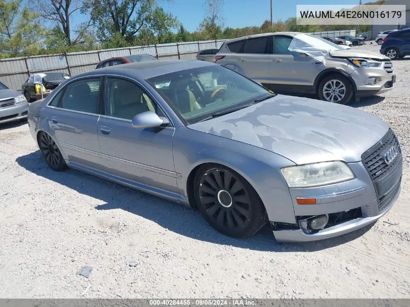 2006 Audi A8 L 4.2 VIN: WAUML44E26N016179 Lot: 40284455