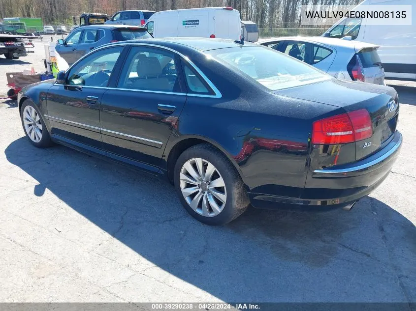 2008 Audi A8 4.2 VIN: WAULV94E08N008135 Lot: 39290238