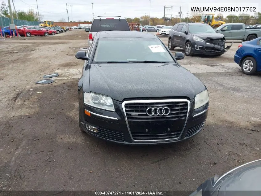 2008 Audi A8 L 4.2 VIN: WAUMV94E08N017762 Lot: 40747271