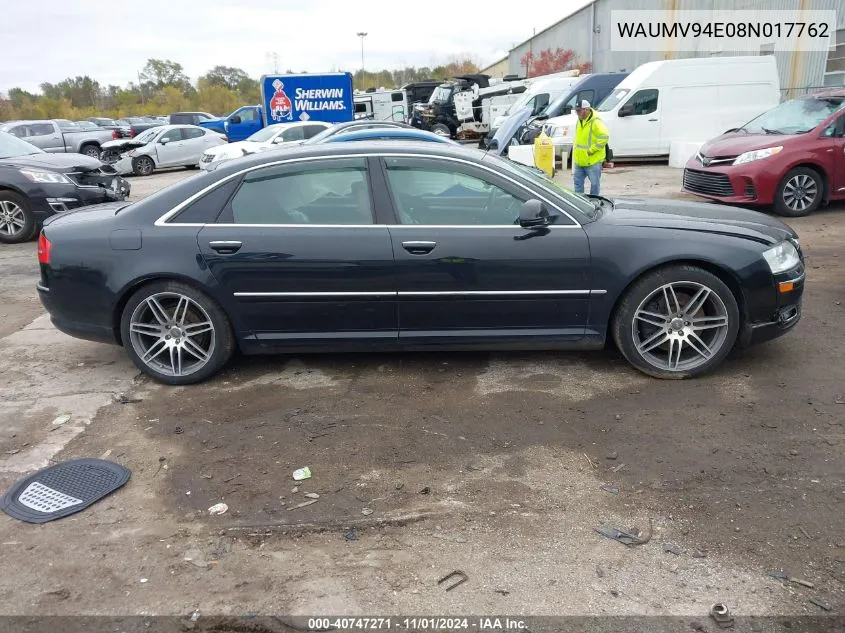 2008 Audi A8 L 4.2 VIN: WAUMV94E08N017762 Lot: 40747271