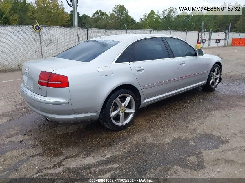 2008 Audi A8 L 4.2 VIN: WAUMV94E88N016732 Lot: 40801832