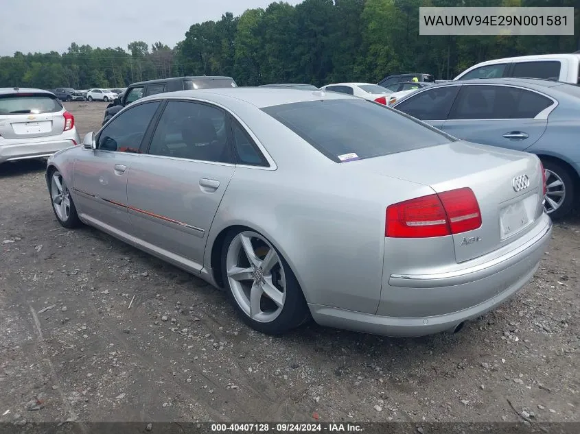 2009 Audi A8 L 4.2 VIN: WAUMV94E29N001581 Lot: 40407128