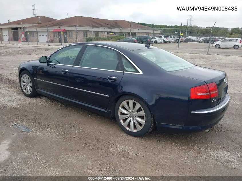 2009 Audi A8 L 4.2 VIN: WAUMV94E49N008435 Lot: 40412400