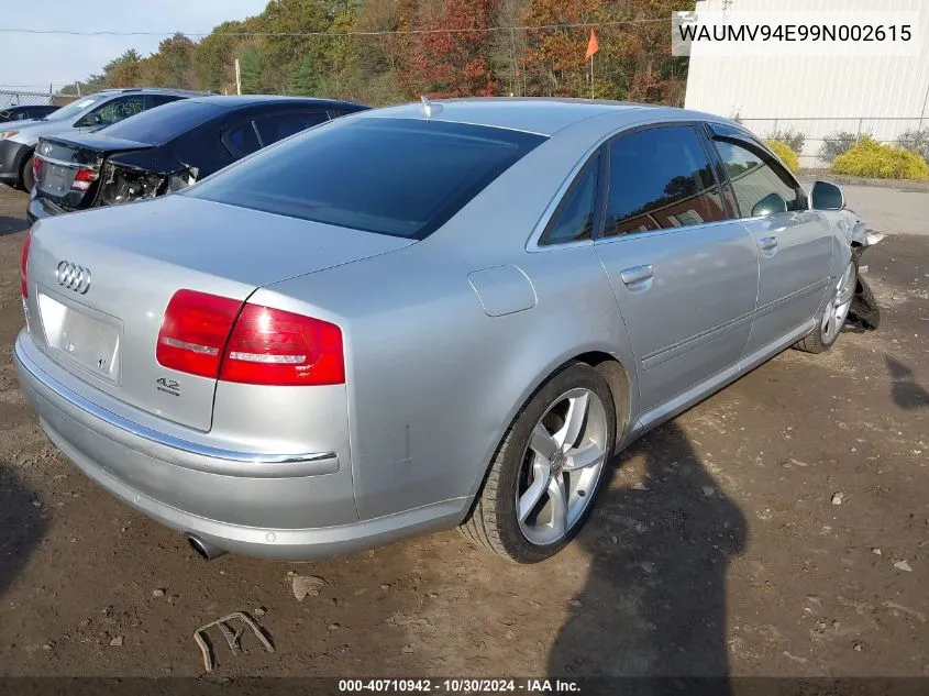 2009 Audi A8 L 4.2 VIN: WAUMV94E99N002615 Lot: 40710942