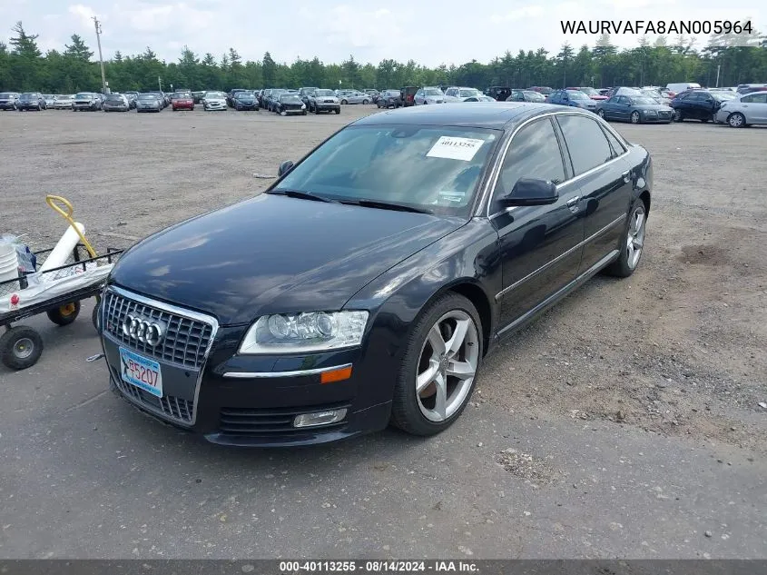 2010 Audi A8 L 4.2 VIN: WAURVAFA8AN005964 Lot: 40113255