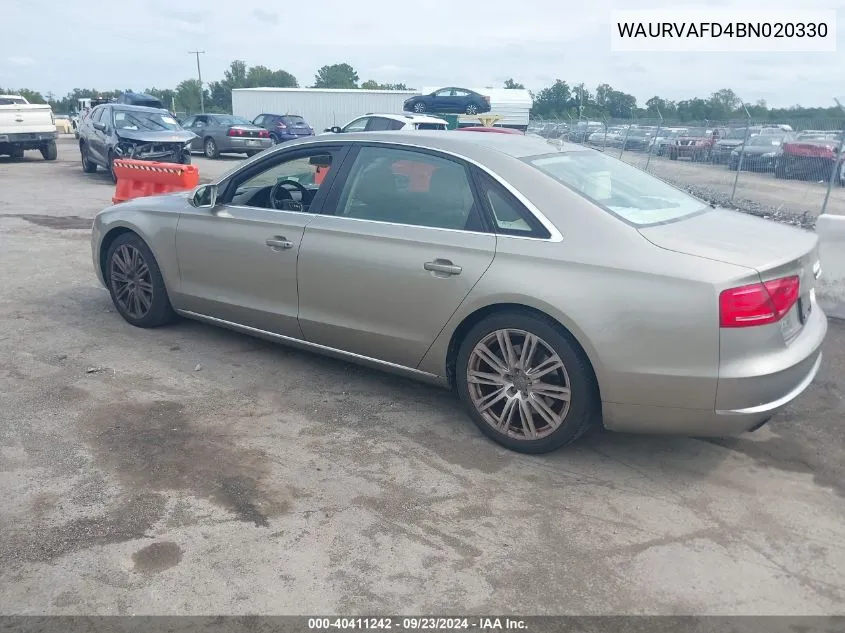 WAURVAFD4BN020330 2011 Audi A8 L 4.2