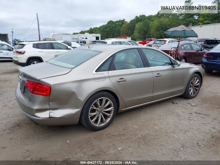 WAUAVAFD8BN019405 2011 Audi A8 4.2