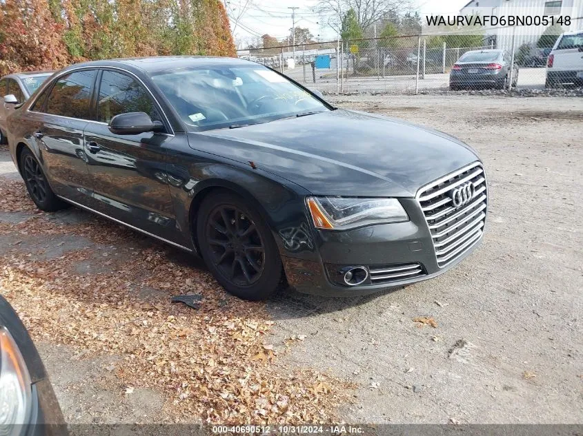 2011 Audi A8 L 4.2 VIN: WAURVAFD6BN005148 Lot: 40690512